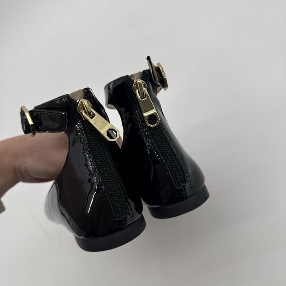 Louise et Cie Black Patent Leather Ballet Flats Ankle Strap Size 7M Classic - Picture 5 of 10